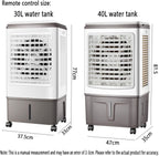  Climatiseur Mobile Silencieux 30L Refroidisseur D'air Sans Évacuation Ventilateur Refroidisseur D'air Avec 2 Coussin D'eau 3 Vitesses 3 Modes Oscillation 120°pour Chambre Bureau Maison