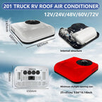GENERIC Climatiseur De Toit CC Pour Camping-car, Camion Et Camping-car Avec Télécommande Et Affichage De La Température, Refroidissement Efficace Ultra Silencieux, Compatible 48 V/60 V/72 V