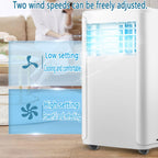  Climatiseur Portable, Unité Intelligente Intelligente AC Silencieuse Avec Déshumidificateur Cool Et Modes Ventilateur, Pour La Pièce Jusqu'à 350 Pieds Carrés, Télécommande, Minuterie 24H, Kit D'instal