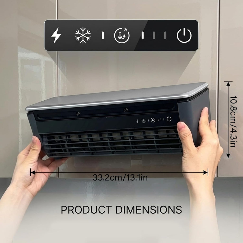  Mini Ventilateur Mural Avec Télécommande, 6000mAh Refroidisseur Sans Fil Pour Cuisine, Dortoir, Bureau.Refroidissement Rapide, Résistant à La Graisse, Circulateur D'air Personnel Rechargeable USB Port