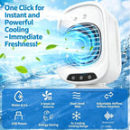  ZVD Climatiseur Mobile Portable,Mini Refroidisseur D'Air 4 En 1 (Blanc) | Silencieux,3 Vitesses,300ML,USB,Ventilateur Brumisateur,Mini Clim Pour Bureau,Chambre,Voiture,Camping