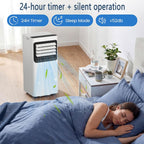  Climatiseur Portable Refroidit Jusqu'à 350 Sq.Ft.Smart Unité De Climatisation Portable Avec Télécommande Unité De Climatisation Silencieuse Avec Ventilateur Frais Et Sec Modes De Sommeil Kits De Fenêt