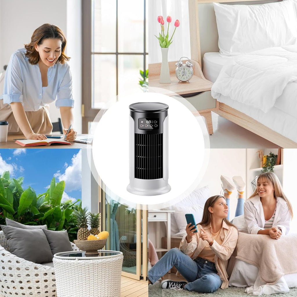  Climatiseurs Portatifs | Ventilateur Personnel Portable Rafraîchisseur D'Air | Minuterie Silencieuse Refroidisseur D'Air Réservoir 300 Ml Compact Pour Chambre Voiture Et Extérieur