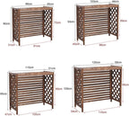  Écran De Protection Pour Climatiseur, Unité De Condensation, Housse Extérieure En Bois Pour Climatiseur, Support De Fleurs à Persiennes, Bois Massif/anticorrosion