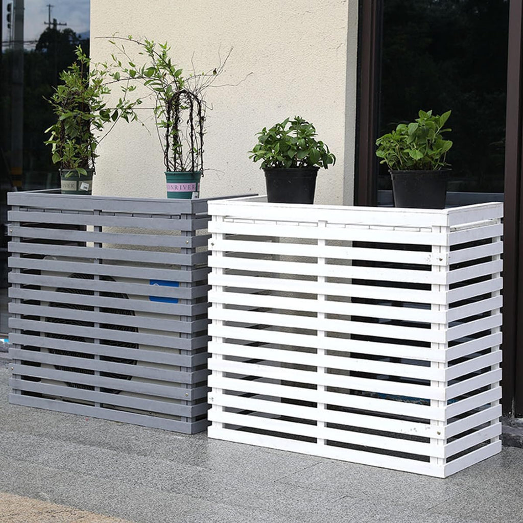 GENERIC Housse En Bois Pour Climatiseur D'extérieur – Capot à Persiennes Pour Unités De Climatisation En Bois Massif Et Support De Fleurs Et Taille élégante B-105 X 45 X 95 Cm – Design Résistant Aux