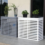 GENERIC Housse De Protection Pour Climatiseur D'extérieur En Bois Massif Avec Persiennes Et Support De Fleurs 105 X 45 X 95 Cm, Résistante Aux Intempéries Et Design Pour Jardin Et Terrasse