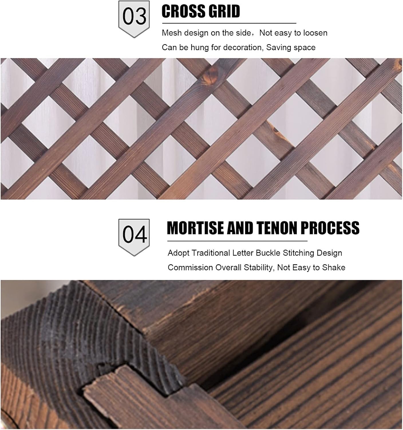 GENERIC Écran De Protection En Bois Pour Climatiseur - Clôture Extérieure En Bois Massif Pour Climatisation, Support De Rangement Pour Plantes Anti-corrosion Et Décoration D'étagère (taille : 95 × 40 × 89 Cm)