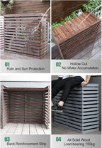  Housses Décoratives Pour Climatiseur Pour Clôtures Extérieures – Housse élégante Pour Unité De Climatisation Avec Support De Plante En Bois Et Protection Supérieure – Résistante Aux Intempéries Et