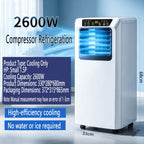  Climatiseur Portable, Unité Intelligente Intelligente AC Silencieuse Avec Déshumidificateur Cool Et Modes Ventilateur, Pour La Pièce Jusqu'à 350 Pieds Carrés, Télécommande, Minuterie 24H, Kit D'instal