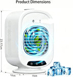  ZVD Climatiseur Mobile Portable,Mini Refroidisseur D'Air 4 En 1 (Blanc) | Silencieux,3 Vitesses,300ML,USB,Ventilateur Brumisateur,Mini Clim Pour Bureau,Chambre,Voiture,Camping