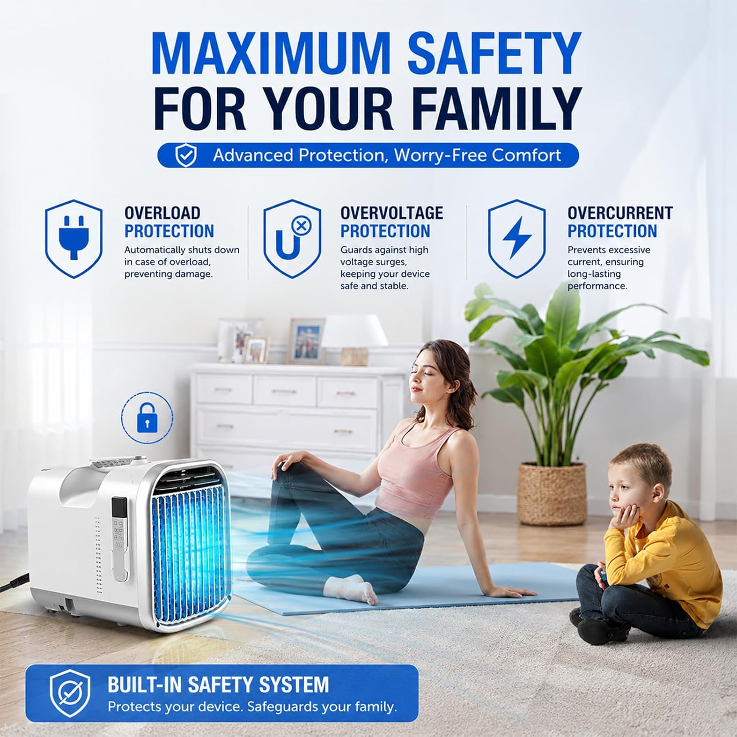  Climatiseur Portable 5100 BTU Camping, Caravanes, Camions, Tentes, Pêche, Petites Pièces Et Animaux Compagnie. Unité Climatisation Compacte L'extérieur Ou L'intérieur, Idéale Rafraîchir Lors Voyage