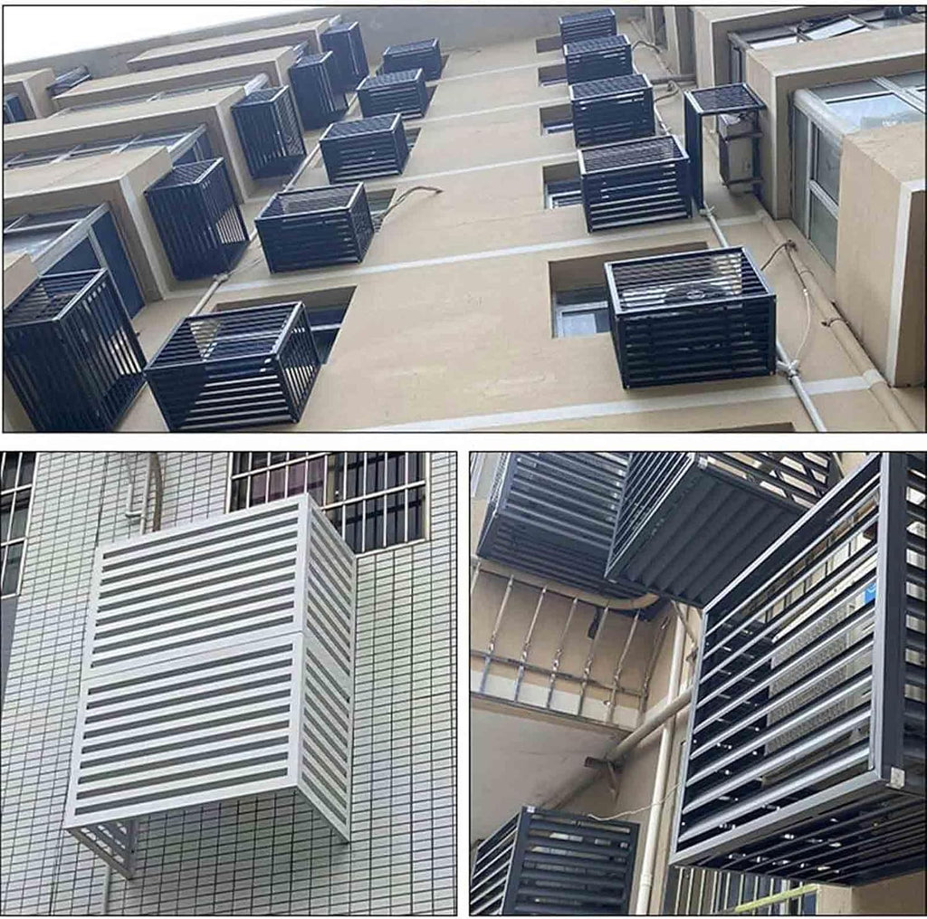 GENERIC Housse En Aluminium Résistant Aux Intempéries Pour Climatiseur - Protection Extérieure - Décoration - Réduction Du Bruit - Boîte De Pompe à Chaleur - Abri Pour Unité De Climatisation