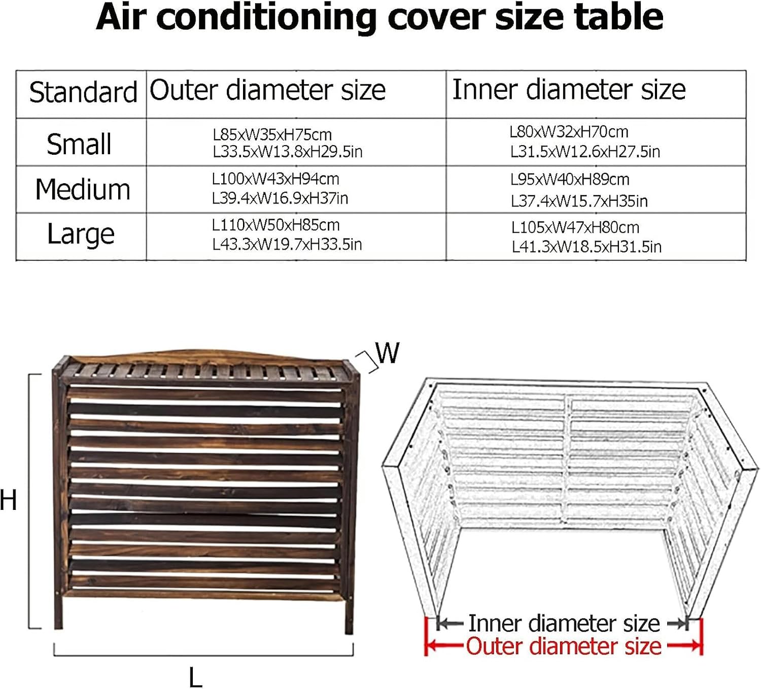  Support De Plantes En Bois Pour Climatiseur - Cache-radiateur Décoratif - Résistant Aux Intempéries - Protection De L'unité De Climatisation