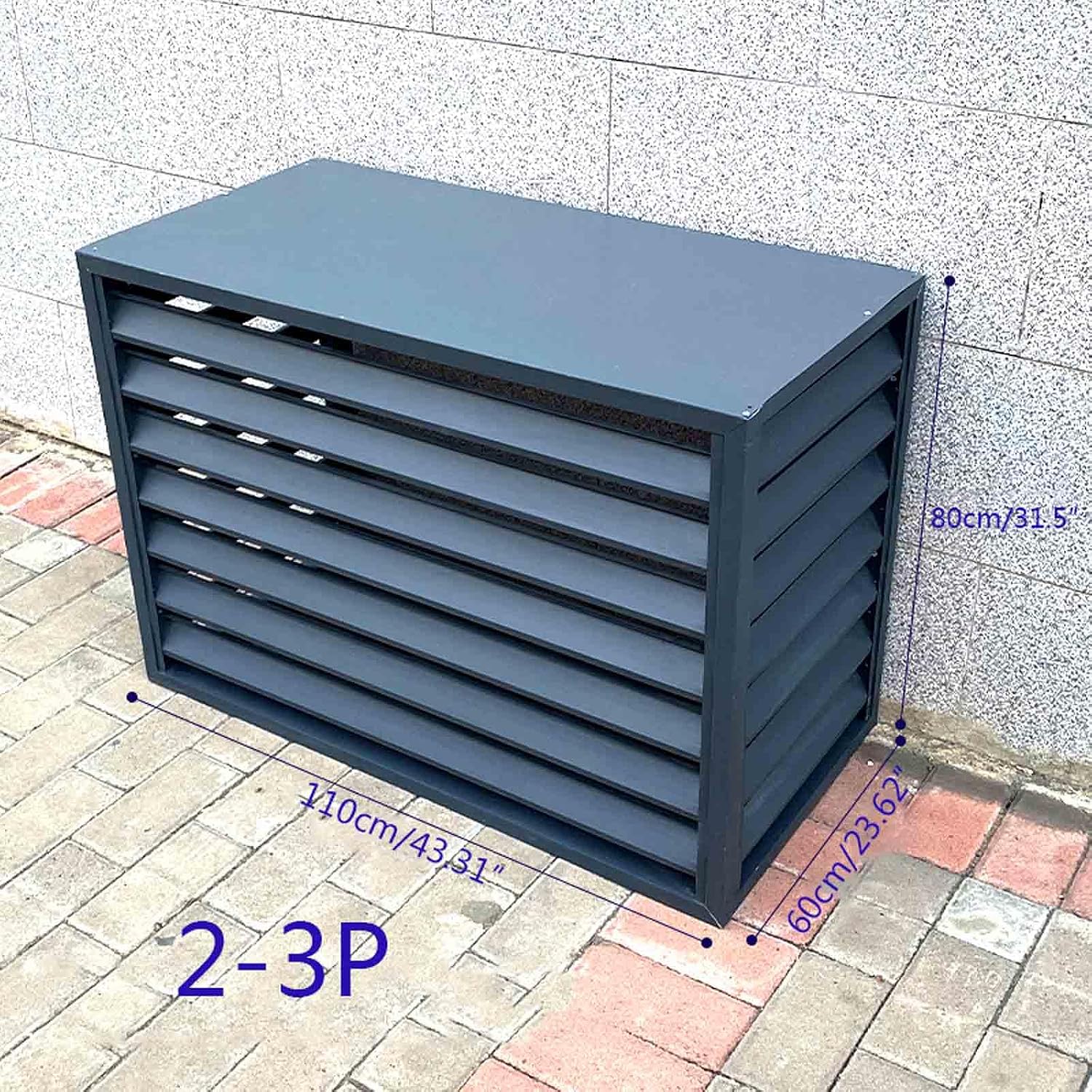 GENERIC Housse De Protection Pour Climatiseur Extérieur, Housse De Pompe à Chaleur En Aluminium Résistant Aux Intempéries, écran De Protection De L'intimité, Réduction Du Bruit, Protection Extérieure