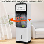 GENERIC Réservoir De Refroidisseur D'évaporation Portable 3L, Télécommande, Oscillation De 120°, 4 Modes, Minuterie, Silencieux Pour Le Bureau Et La Maison