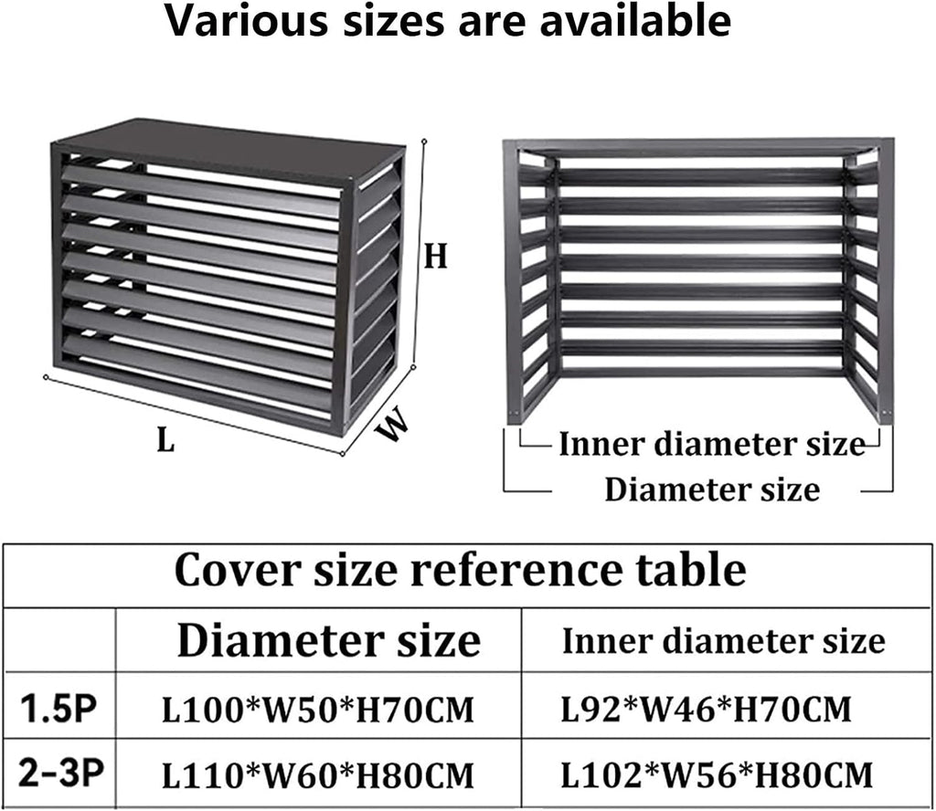 GENERIC Housse Robuste En Aluminium Pour Climatiseur Et Clôture D'intimité – Étagère à Persiennes Pour Unités Extérieures, Balcon, Jardin – Couleur Café 110 X 80 X 60 Cm