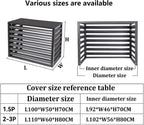 GENERIC Housse Robuste En Aluminium Pour Climatiseur Et Clôture D'intimité – Étagère à Persiennes Pour Unités Extérieures, Balcon, Jardin – Couleur Café 110 X 80 X 60 Cm