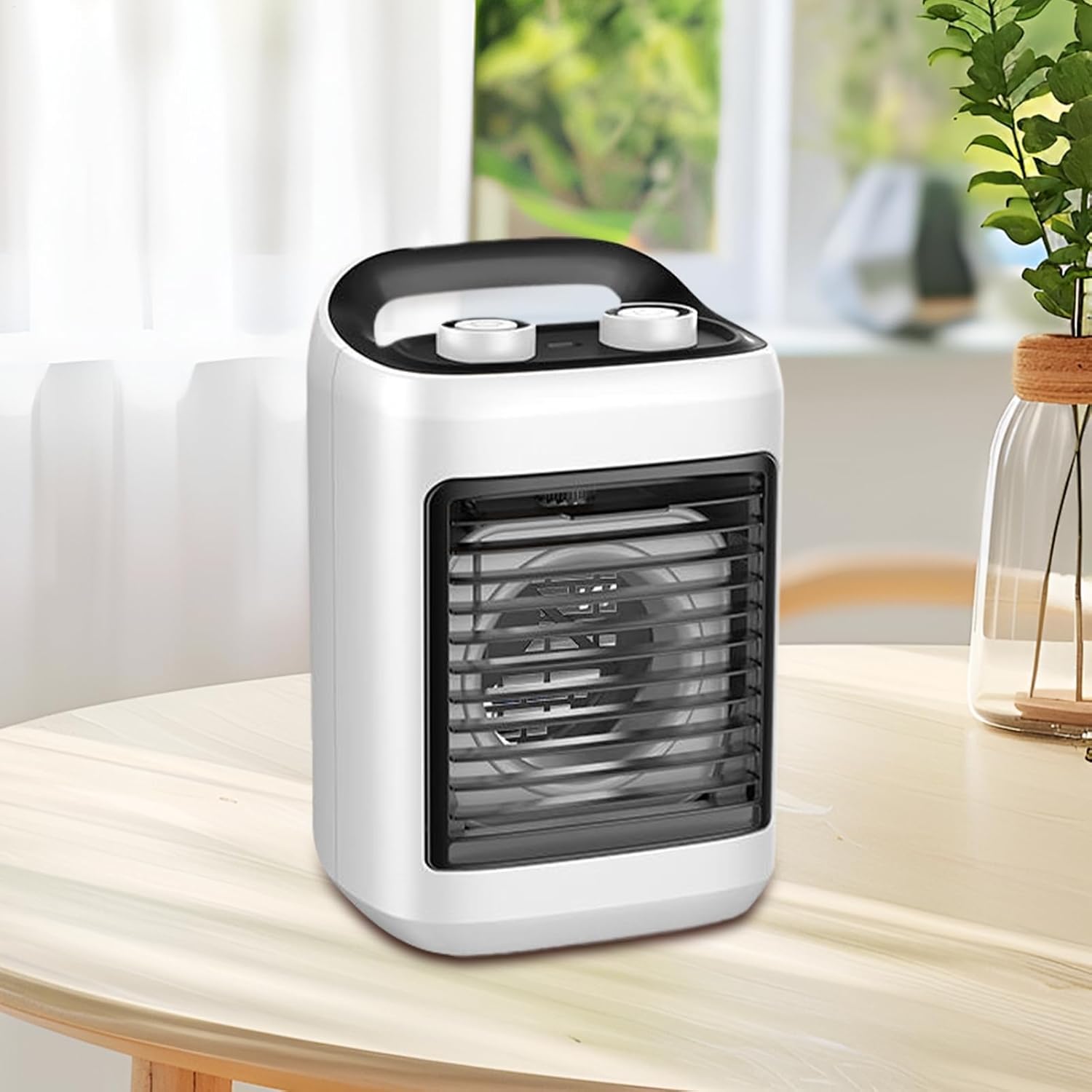  Ventilateur Climatiseur Portatif | Ventilateur D'Air Frais Pour Chambre,Modes Réglables Silencieux Avec Humidificateur - Rafraîchisseur D'Air Compact Pour Bureau Domicile Et Voyage