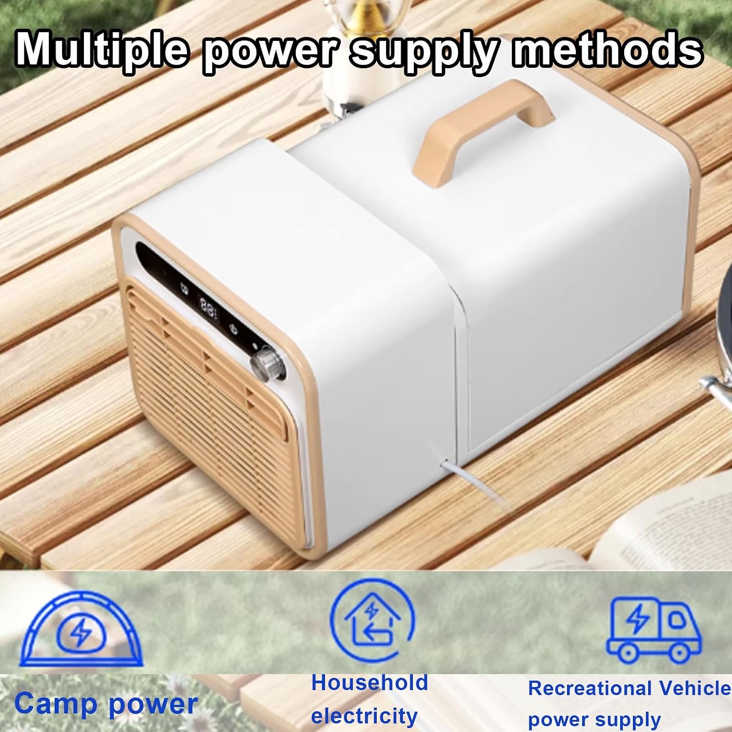 GENERIC Rafraichisseur D'air Silencieux Climatiseur Split Mobile Avec Poignée Et Tuyau Minuterie 12H Minuterie Aucune Installation Requise Pour Le Bureau Ou Le Camping(220v)