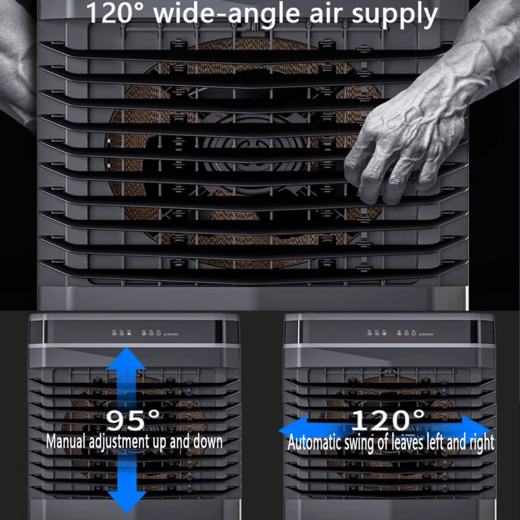 GENERIC Refroidisseur D'air évaporatif Portable Avec Oscillation De 120 Degrés, 3 Vitesses, Minuterie De 12 Heures, Conception à Faible Bruit Pour Le Bureau De Chambre à Coucher, Ventilateur De Refroidissemen
