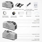  Climatiseur Portable Avec Double Système De Tuyau, 3 Vitesses De Vent Pour Le Camping, La Tente, Le Camping-car, La Voiture Et Le Confort Des Voyages