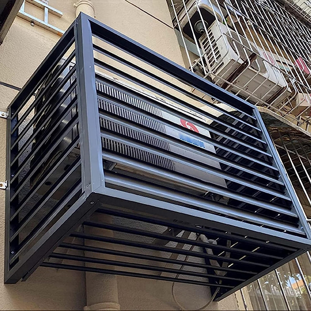 GENERIC Étagère à Fleurs En Bois Massif Pour Climatiseur En Aluminium Robuste Avec écran D'intimité, Anti-vol, Facile à Installer, Blanc, Taille 1,5P, Housse De Climatiseur D'extérieur De Qualité Supérieure
