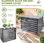 GENERIC Housse De Protection Pour Climatiseur D'extérieur En Aluminium 100 X 50 X 70 Cm – Protecteur De Condensateur Multifonction Avec Clôture D'intimité Pour Plantes Et Rangement D'outils De Jardin (gris)