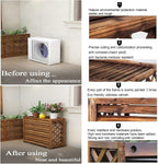  Housse De Protection Pour Climatiseur Extérieur, Unité De Condensation En Bois Durable, Pour Boîtier De Poubelle Autoportant, écran De Clôture Marron Pour Climatiseur
