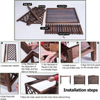  Housse De Protection Pour Climatiseur Extérieur, Unité De Condensation En Bois Durable, Pour Boîtier De Poubelle Autoportant, écran De Clôture Marron Pour Climatiseur