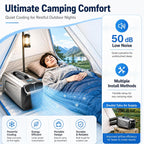  Climatiseur Mobile Portable 5200 BTU, 400W Climatiseur De Tente Avec Compresseur, Refroidissement Rapide Et Mode Nuit, Déshumidificateur Ventilateur Pour Camping, Van, RV Et Petit Espace