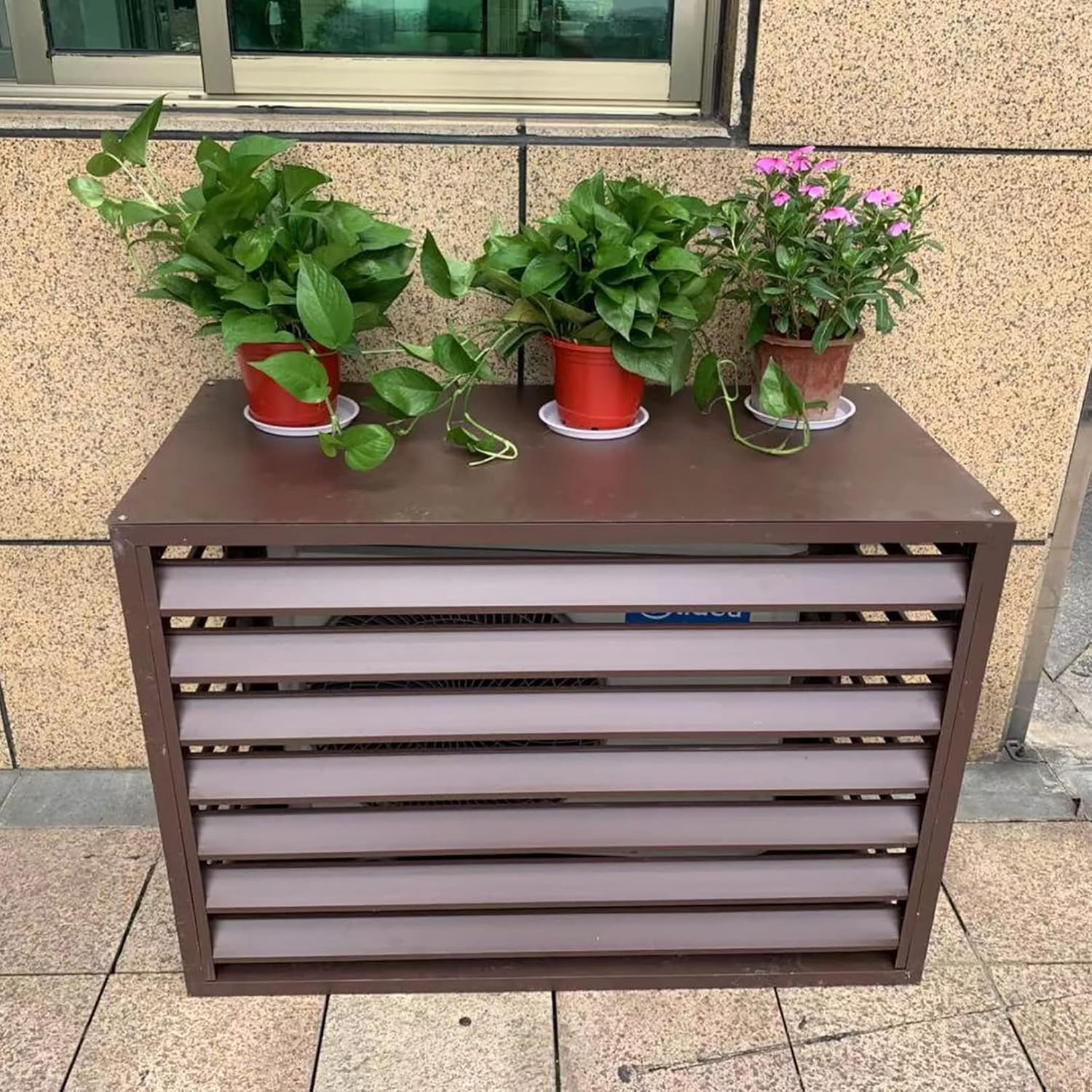 GENERIC Housse De Climatisation Extérieure – Protection Anti-vol Pour Climatiseur Toutes Saisons – Clôture Décorative Pour Unités Divisées Pour Climatiseurs Extérieurs