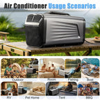  Climatiseur Portable Pour Tentes De Camping, Avec Fonction Déshumidificateur, Faible Consommation D'énergie, Surface De Refroidissement De 8 à 10 M²,Pour Camping-Cars Et Les Vans Aménagés. 12V/220V