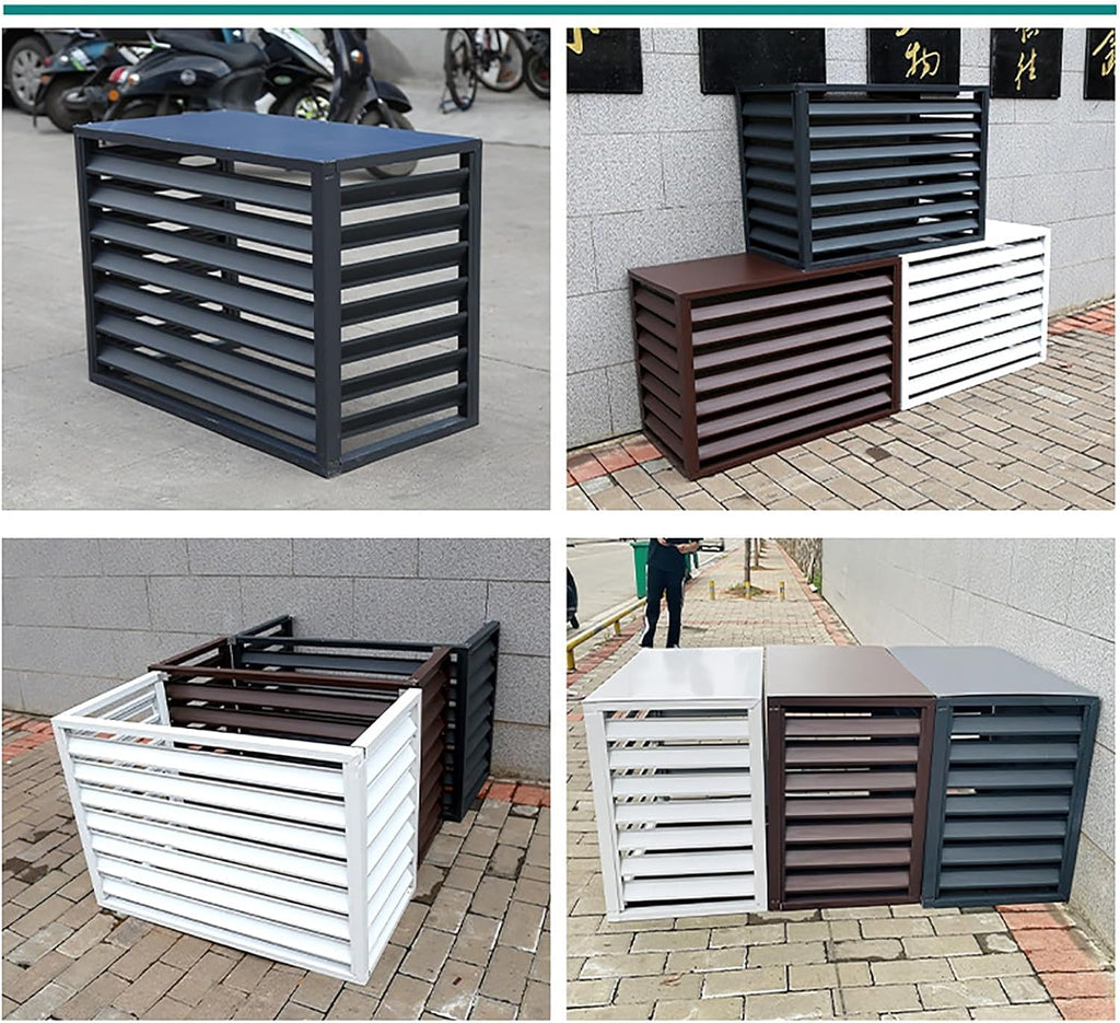 GENERIC Couvercle De Climatiseur Pour Pompe à Chaleur - Clôture Décorative En Alliage D'aluminium - Protection Extérieure - Condensateur Pour Systèmes CVC - Bouclier Résistant Aux Intempéries Pour Unités