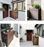  Support De Plantes En Bois Pour Climatiseur - Cache-radiateur Décoratif - Résistant Aux Intempéries - Protection De L'unité De Climatisation
