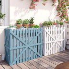  Housse En Bois Pour Climatiseur Extérieur, Protection Contre Le Vent Et Le Soleil, Facile à Installer Pour Terrasse Et Espaces Extérieurs (bleu, 120 X 60 X 105 Cm)