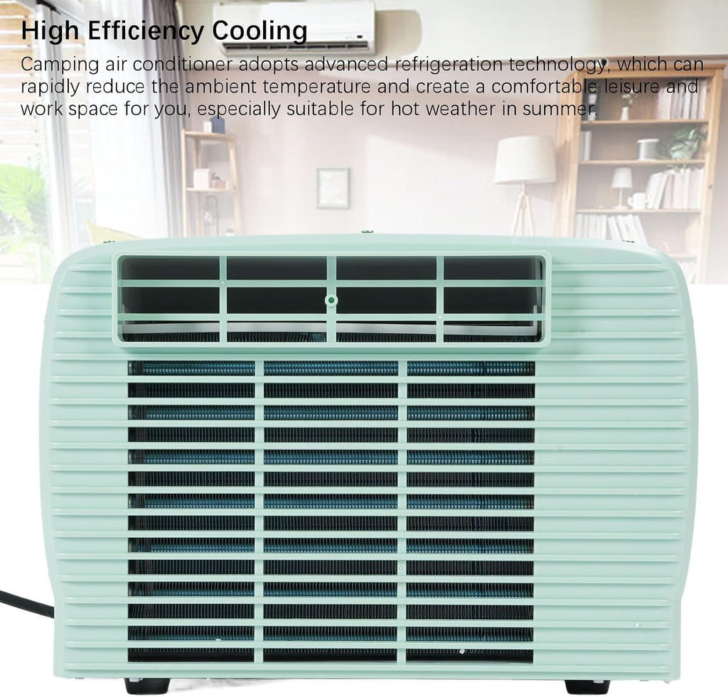 Climatiseur Portable, Camping AC 2300 BTU Avec Commande Vocale En Anglais Et Télécommande Pour Tente De Camping-car, Utilisation En Extérieur, Léger, économie D'énergie, Faible (Prise UE 220V)