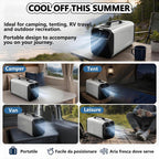  Climatiseur De Camping Portable Avec Humidificateur, Écran Tactile, Unité De Climatisation De 5200 Btu Pour Tente, Refroidissement Rapide Pour Camping-Cars, Fourgons Aménagés Et SUV Grey