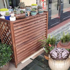 GENERIC Housse De Climatiseur En Bois Avec Volets Extérieurs - Cadre élégant - Panier Caché - Installation Facile Pour La Maison Et Le Jardin