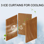  Climatiseur Mobile, Volume D'air 12000, Puissance éolienne Réglable à 3 Vitesses, Grand Réservoir D'eau 70L, Alimentation En Air Oscillant Grand Angle, Avec Affichage Niveau D'eau Et Roulette Mobile