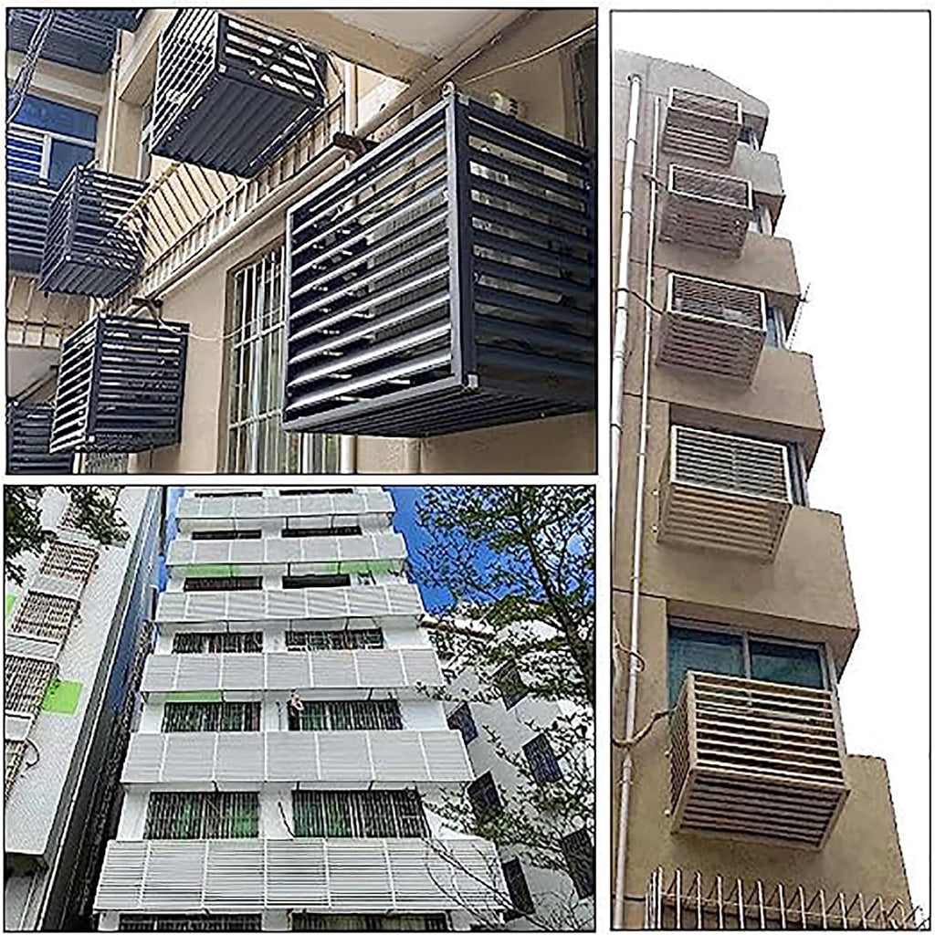 GENERIC Couvercle De Climatiseur Pour Pompe à Chaleur - Clôture Décorative En Alliage D'aluminium - Protection Extérieure - Condensateur Pour Systèmes CVC - Bouclier Résistant Aux Intempéries Pour Unités