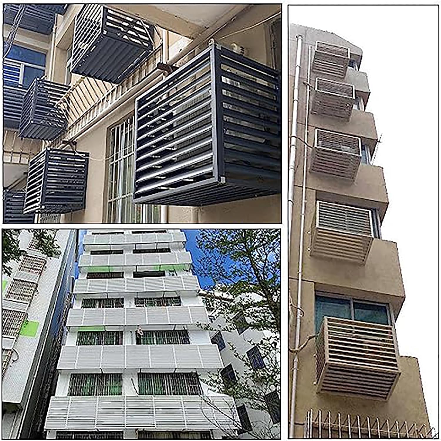 GENERIC Couvercle De Climatiseur Pour Pompe à Chaleur - Clôture Décorative En Alliage D'aluminium - Protection Extérieure - Condensateur Pour Systèmes CVC - Bouclier Résistant Aux Intempéries Pour Unités