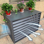  Housse De Protection En Aluminium Pour Climatiseur Extérieur - Pour Pompes à Chaleur 1,5P/2 ~ 3P/5P - Résistante Aux Intempéries - Protection En Feuille Pour Unités Extérieures (blanc, 110 X 60 X 80