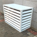  Housse De Protection En Aluminium Pour Climatiseur Extérieur - Pour Pompes à Chaleur 1,5P/2 ~ 3P/5P - Résistante Aux Intempéries - Protection En Feuille Pour Unités Extérieures (blanc, 110 X 60 X 80