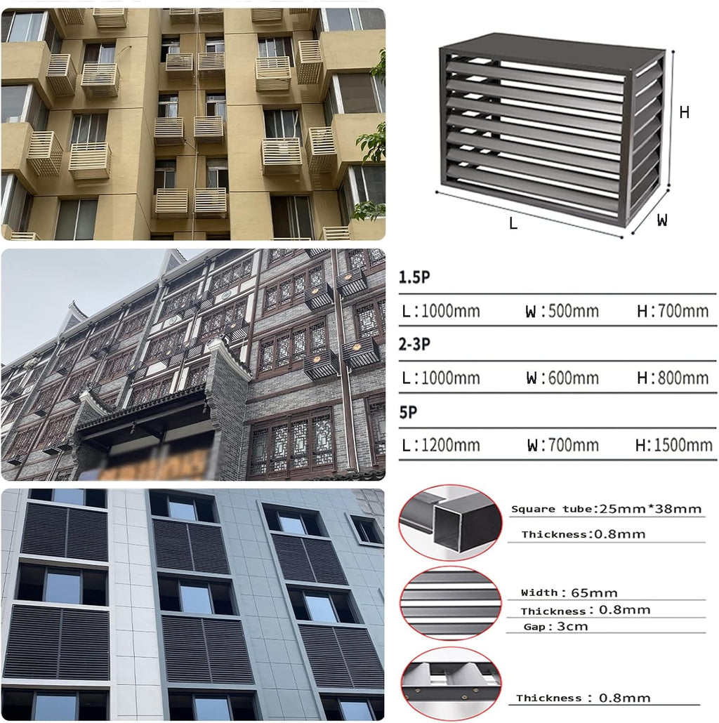 GENERIC Housse De Climatiseur Extérieur – Clôture D'intimité Décorative En Aluminium – Protection Contre Les Intempéries Pour Unités Centrales De Climatisation Et Poubelles – Boîtier Autonome