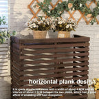  Housse De Protection Pour Climatiseur Extérieur - Design En Bois Pour Dissimuler Les Unités Extérieures - Clôture Résistante Aux Intempéries Pour Climatiseur, Idéale Pour Les Jardins Et Les Terrasses