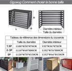  1.5P Climatiseur Mural Aluminium Composite Caisson Anti Bruit Pompe A Chaleur Support Climatiseur Exterieur Cache Clim,Étanche À La Poussière Et À L'eau Pour Intérieur Extérieur Support