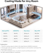  Climatiseur Mobile, 8000 BTU, Refroidit La Pièce Jusqu'à 350 Mètres Carrés, Unité AC 3 En 1 Avec Mode Déshumidificateur Et Ventilateur, Télécommande, Ultra Silencieux 48 DB, Blanc Et