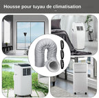  150 CM Manchon Isolant Tuyau Thermique Pour Climatisation Mobile | Gaine Isolante Tuyau D'évacuation Climatisation Mobile, Gaine Isolante Pour Conduit Climatisation, 3 Sangles, Pour 12,7/15CM