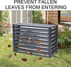  Cache Climatiseur Exterieur Aluminium, Cache Clim Pour L'extérieur, Antivol, Réduction Du Bruit, Tenir à L'écart Des Animaux Domestiques(White,110cm)